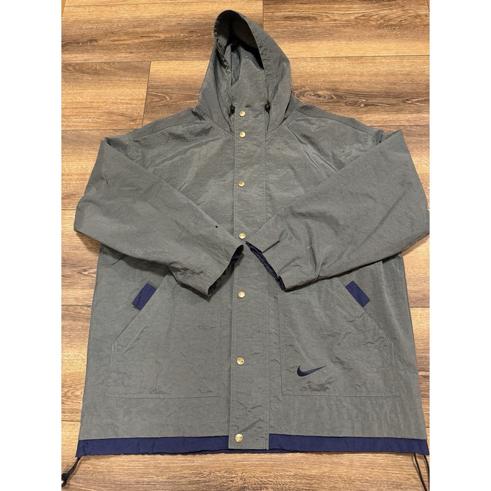 Vintage 90s Men's Size Medium Nike Windbreaker Jacket‎ Forest Green Navy Blue